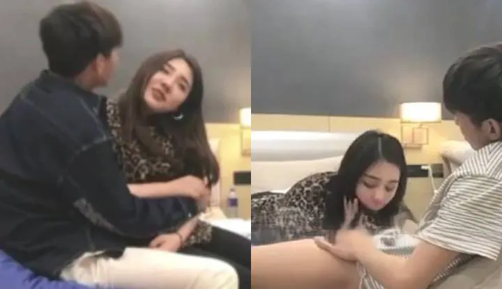 00 Leopard print girl says she blowjob is good and gets non-condom creampie by boyfriend!