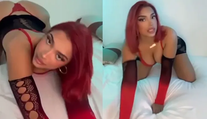 Mel popss enjoys dirty talk during sex, just like a prostitute being roughly handled on the bed, and a mym video has leaked.