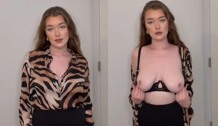 The busty secretary in the office, secretly exposing herself during office hours.