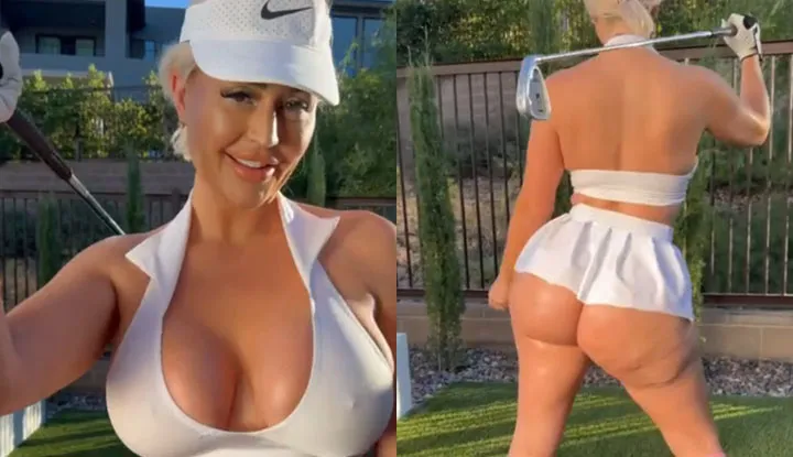 Danii Banks-Busty young woman tries on her newly bought golf suit Onlyfans video leaked