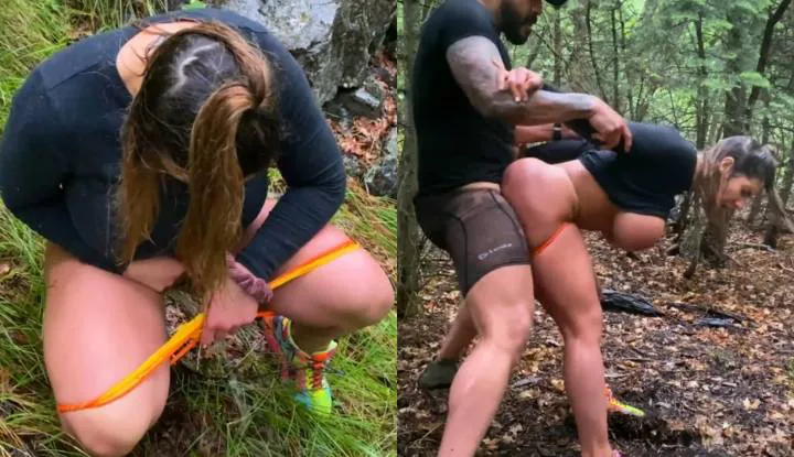 Hiking in a rainy and cold day ending in a wet and slippery fuck