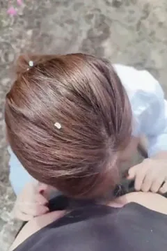 Little sister eats big dick in the wild