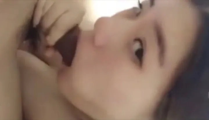 The 19-year-old busty girl's tongue is really flexible, using many positions to have sex with her.