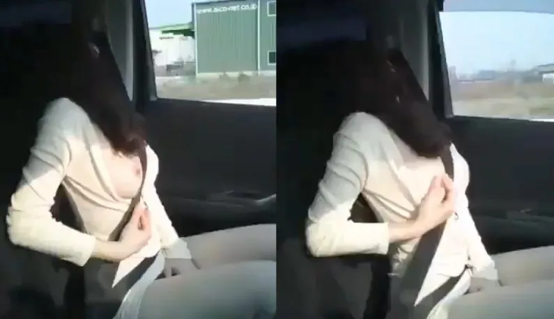 Too Bored While on a Long Distance Trip ~ the Bigtit Girl Has Nothing Else to Do Except for Playing with Her Massive Jugs on Her Chest