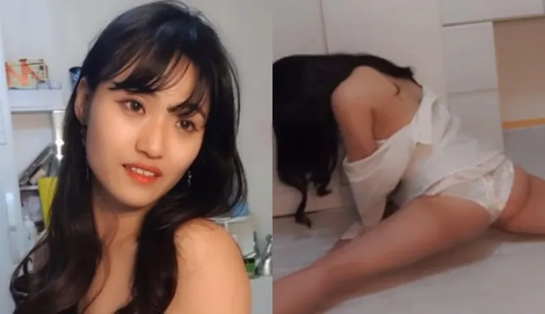 Everyone in Korea can dance, and ts girl with a dream of being a star can even do the splits! She almost showed off her big boobs and fishcake at the same time~