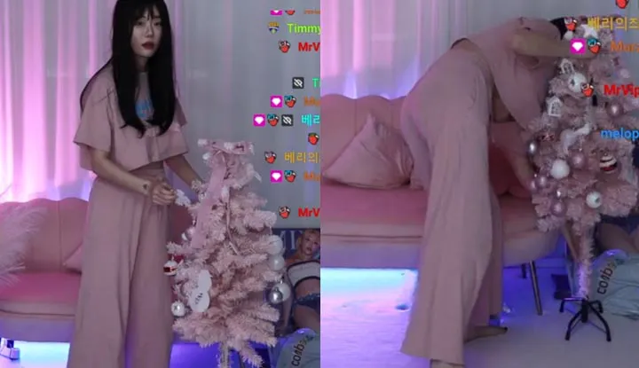 [Korea] The girl surprisingly didn't wear underwear! She went topless during the live broadcast and her breasts were extremely large.